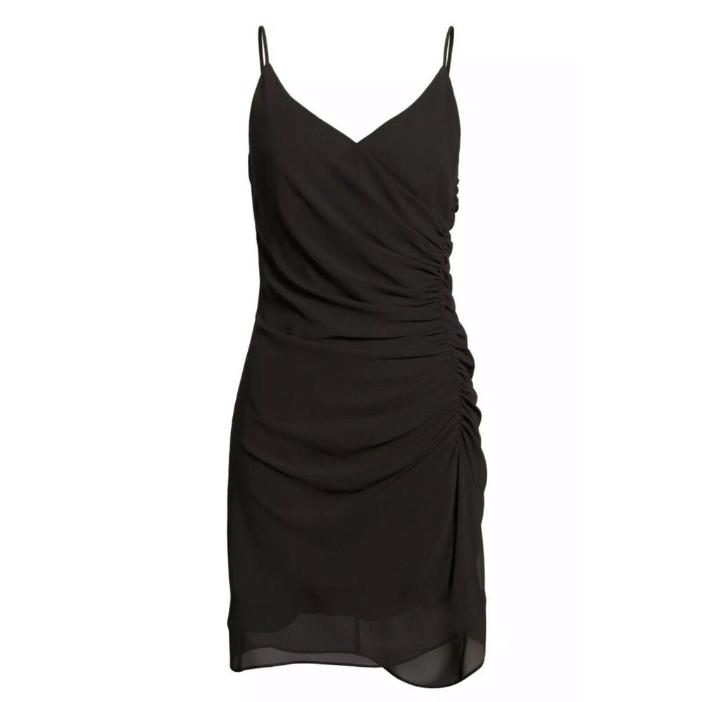 Rebecca Minkoff Dress Kinsley Black Sleeveless Ruched Shirred Mini - Picture 3 of 12